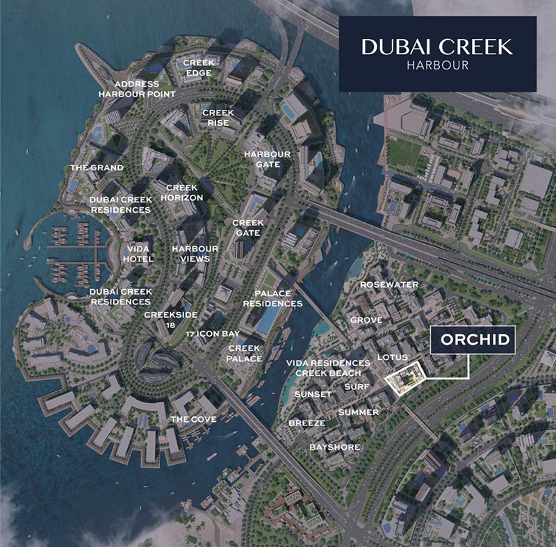 Dubai Creek Beach Orchid Location